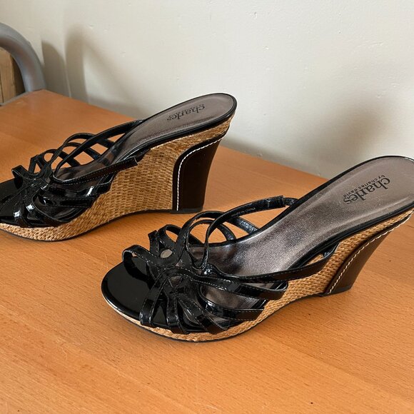 Charles David black wedge sandal - size 10 - never worn - Picture 2 of 4